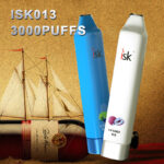 ISK013 POD Descartável 3000 Puffs com fluxo de ar ajustável e bateria recarregável