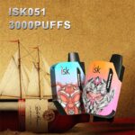 ISK051 Vape POD Recarregável 3000 Puffs Descartável com cartucho substituível fluxo de ar ajustável